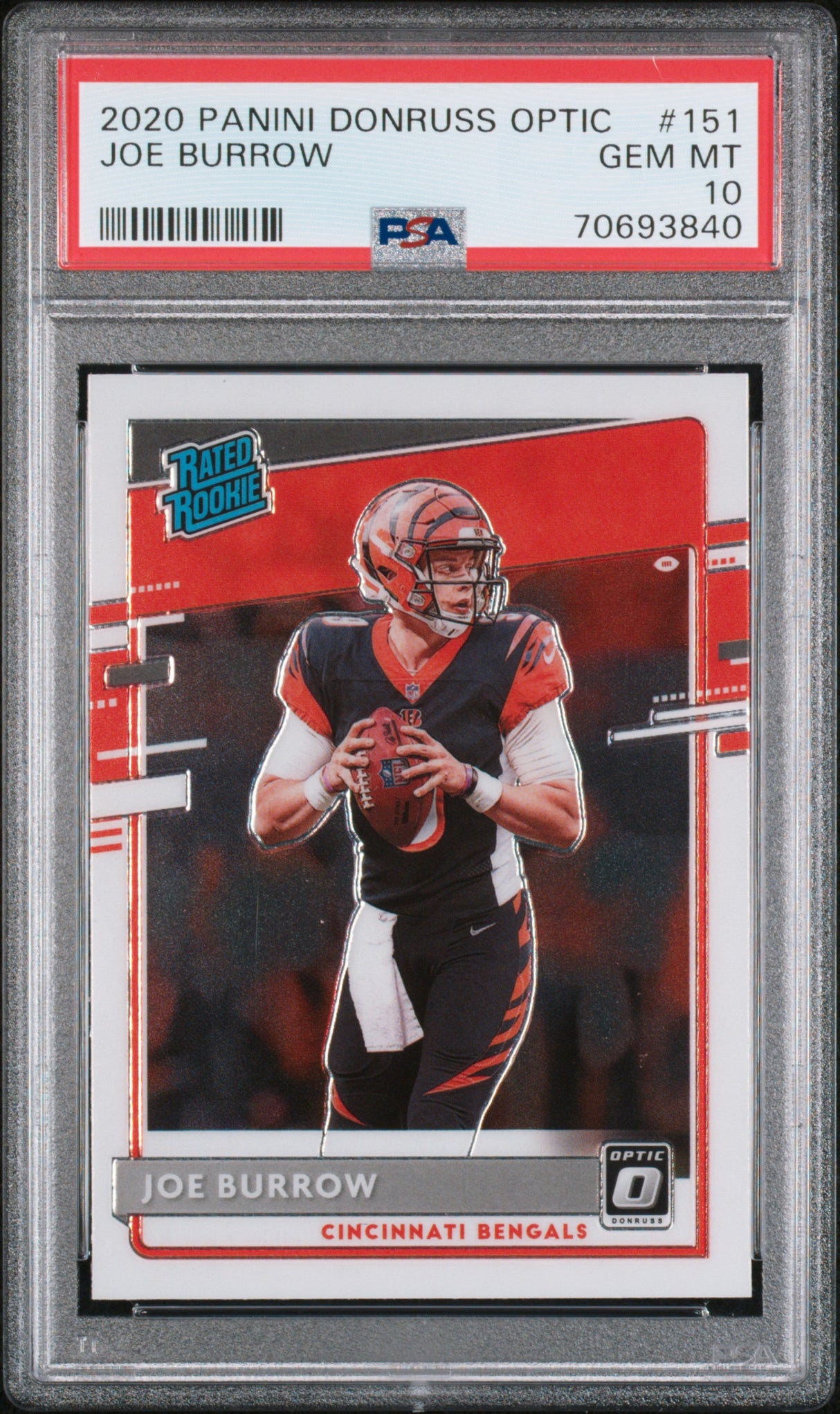 Joe Burrow 2020 Donruss Optic #151 PSA 10