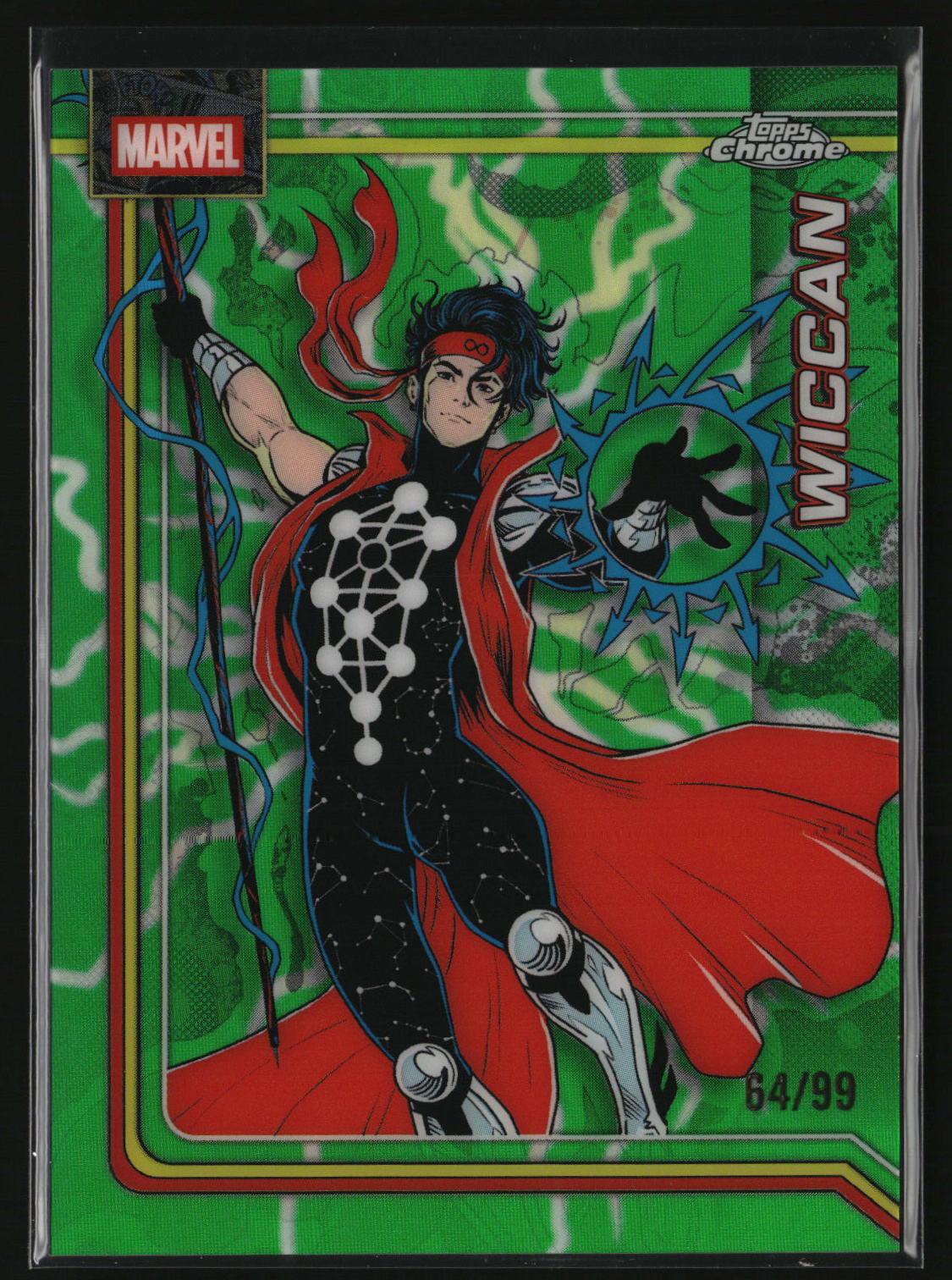 Wiccan 2026 Topps Chrome Marvel Comics Storm's Green #198 #/99