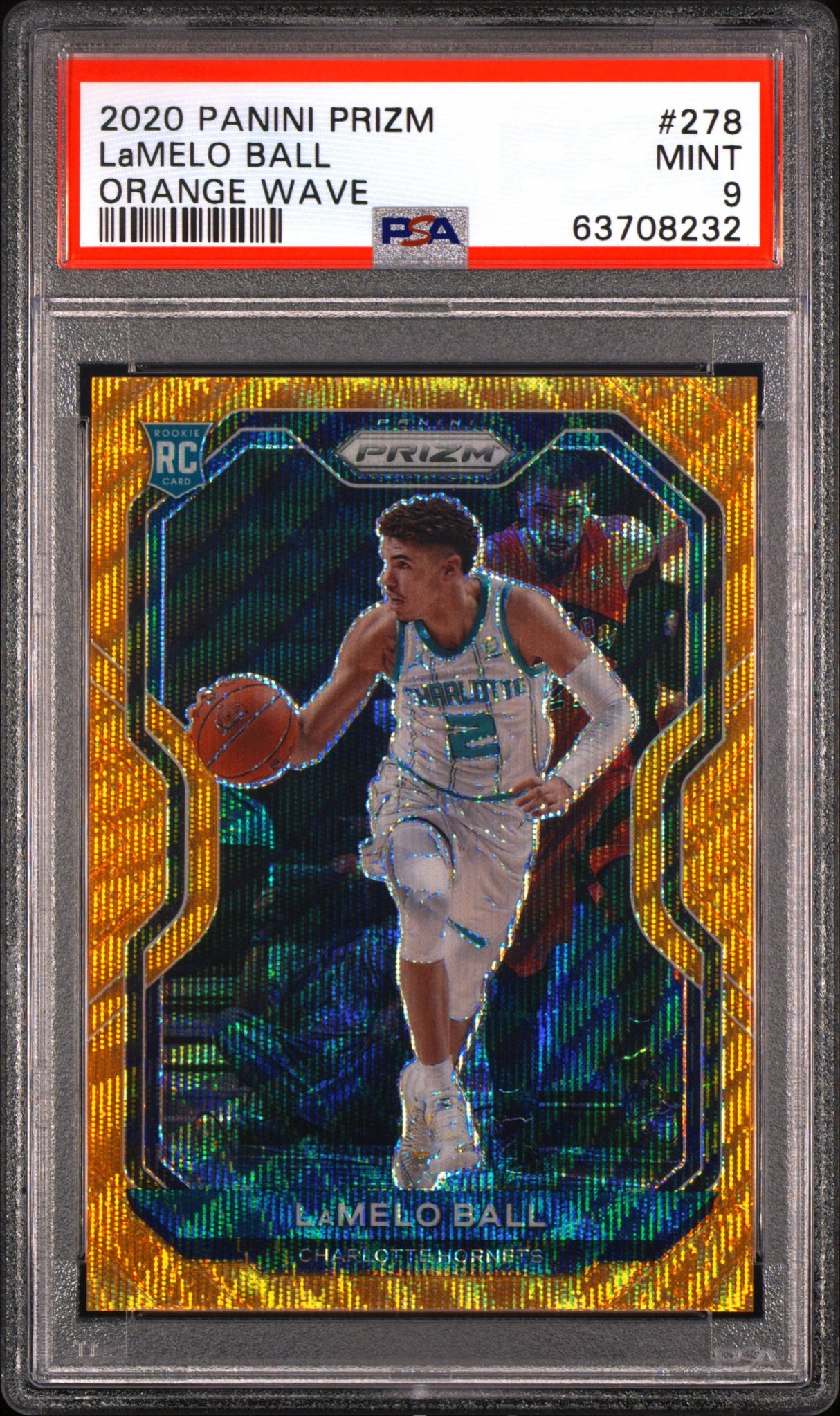 LaMelo Ball 2020-21 Panini Prizm Orange Wave Prizms #278 #/60 PSA 9