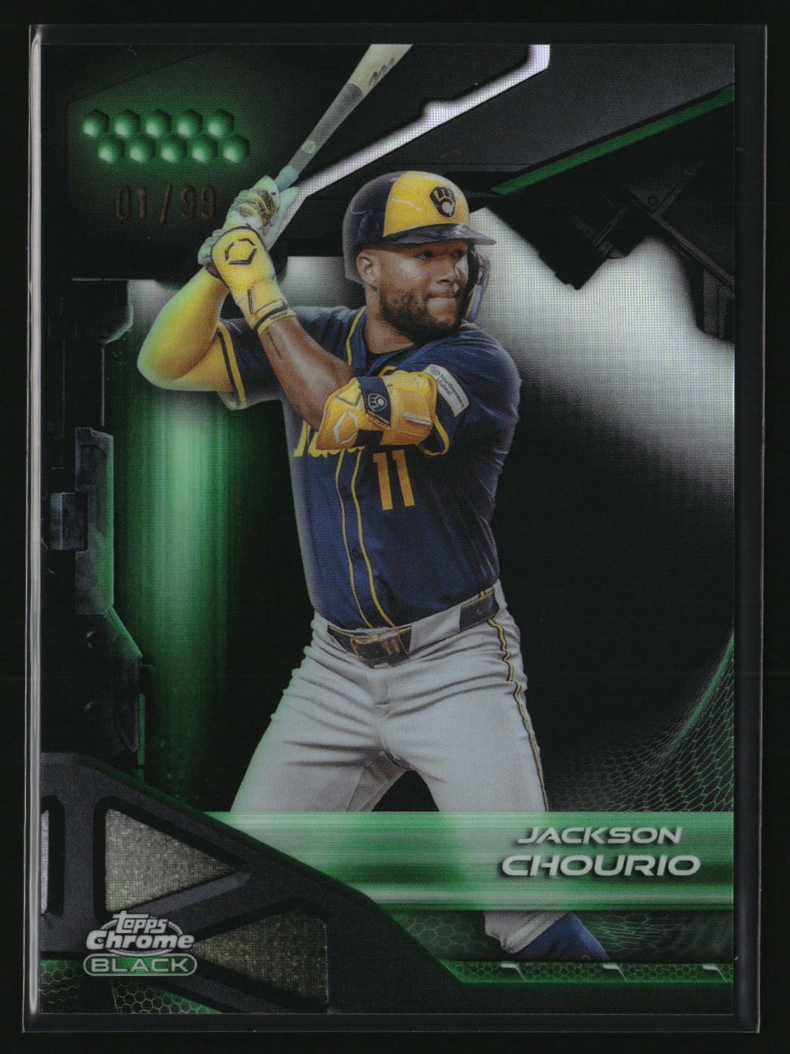 Jackson Chourio 2026 Topps Chrome Black Green Refractors #91 #/99