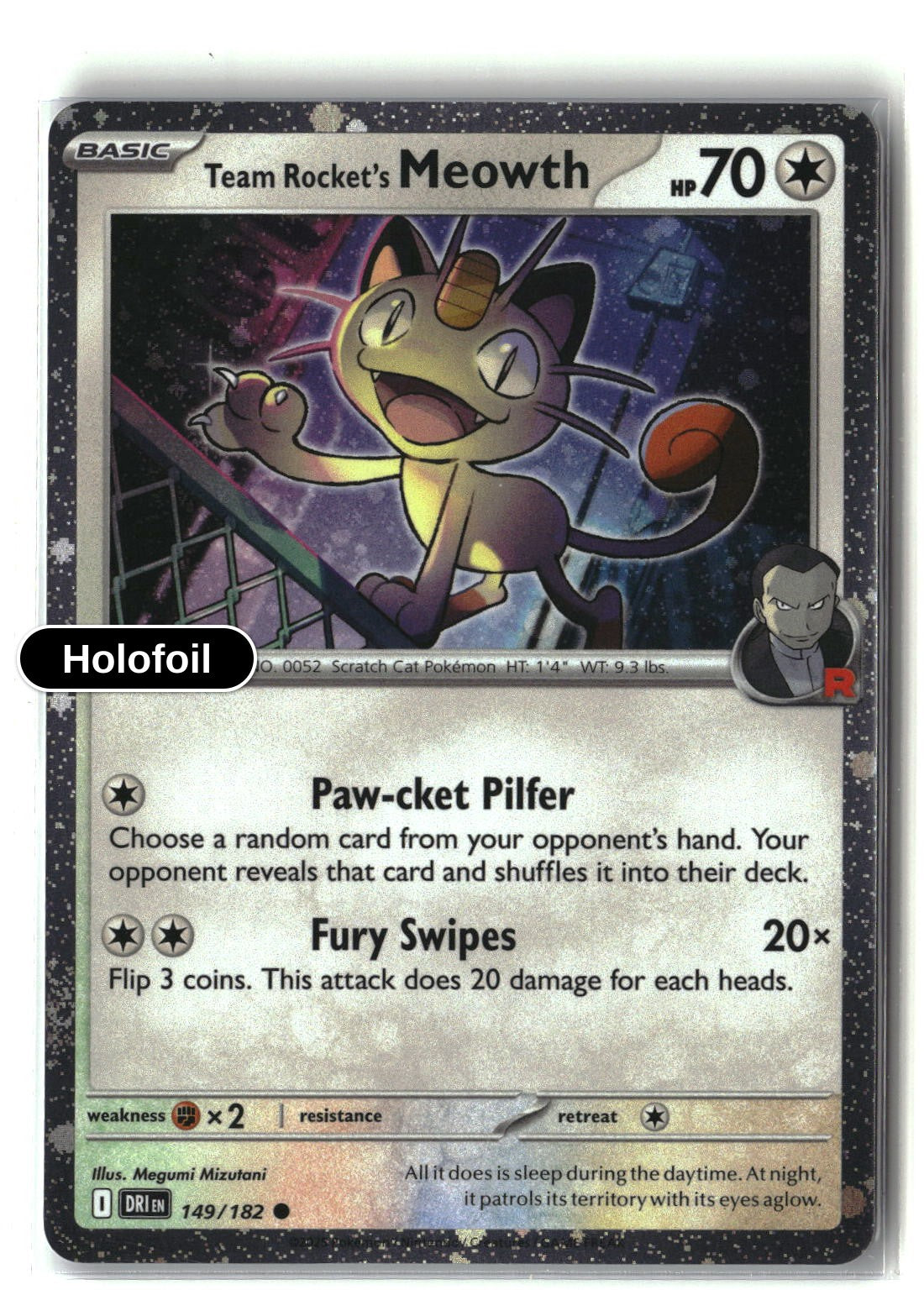 Team Rocket's Meowth (Cosmos Holo)