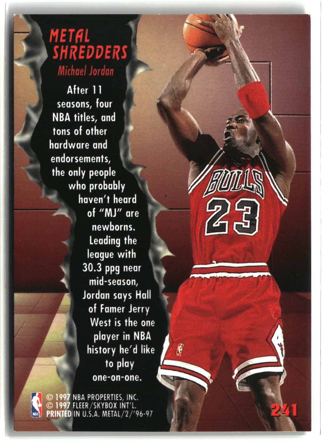 Michael Jordan 1996-97 Metal #241