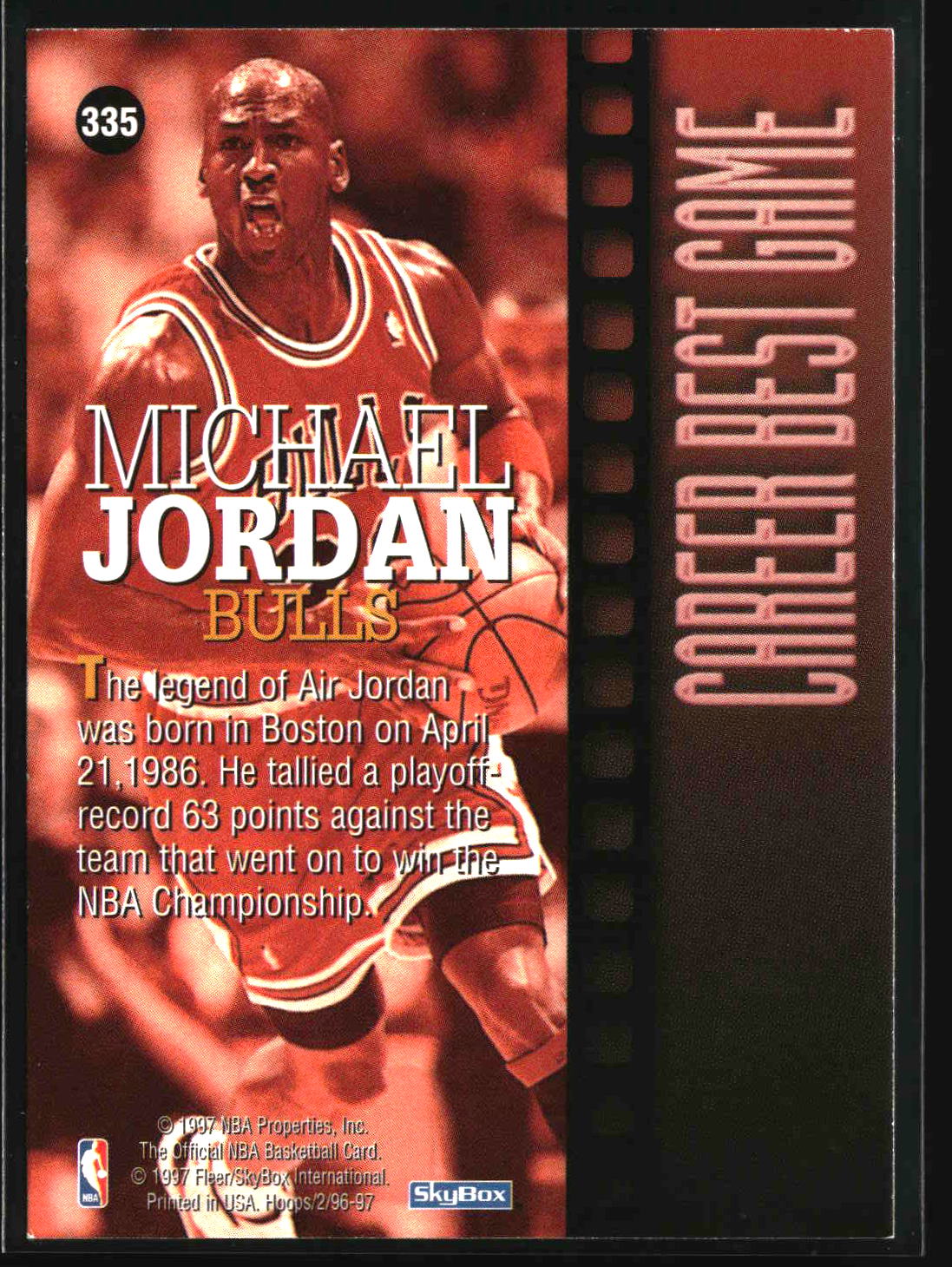 Michael Jordan 1996-97 Hoops #335