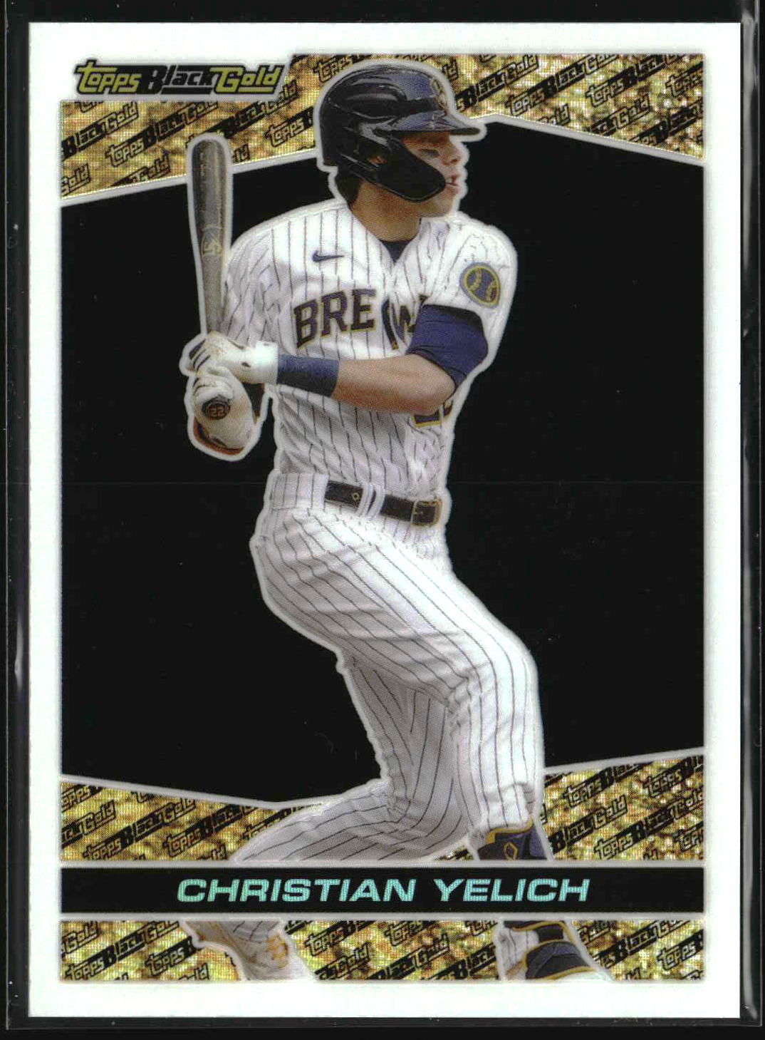 Christian Yelich 2021 Topps Chrome Update Topps Black Gold #BGC-9