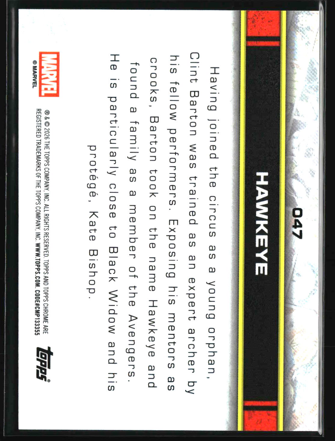 Hawkeye 2026 Topps Chrome Marvel Comics #47