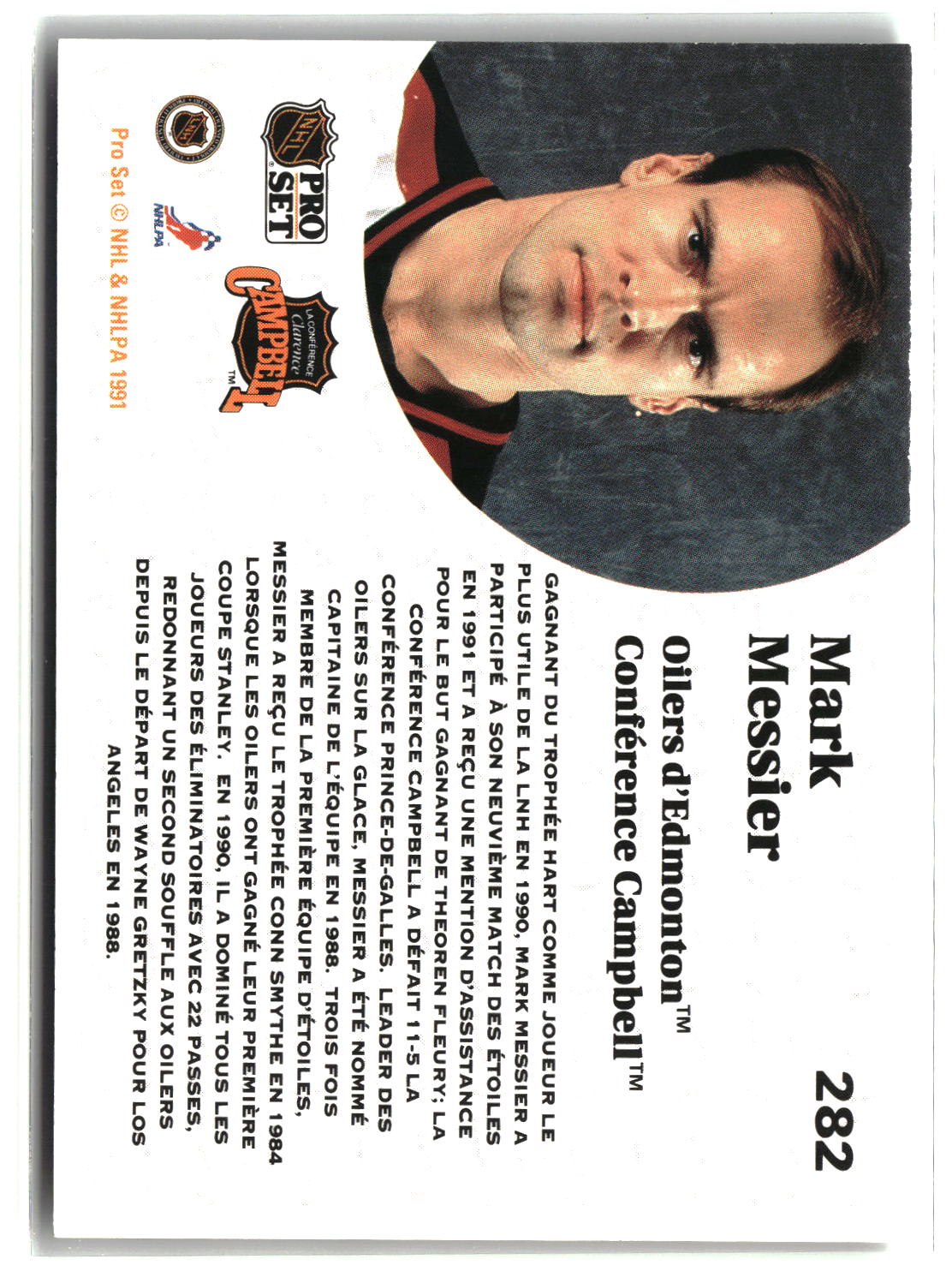 Mark Messier 1991-92 Pro Set French #282