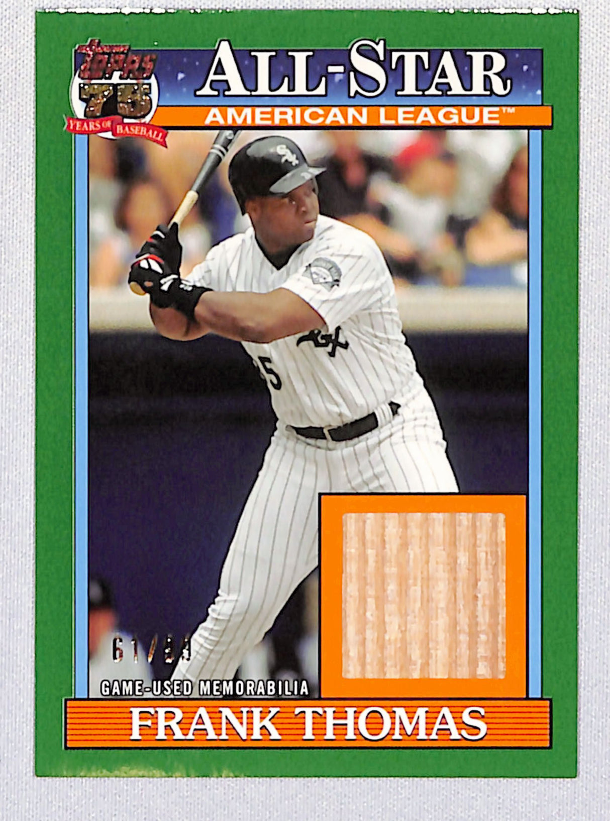 Frank Thomas 2026 Topps All-Stars Relics Green #91ASR-FTH #/99