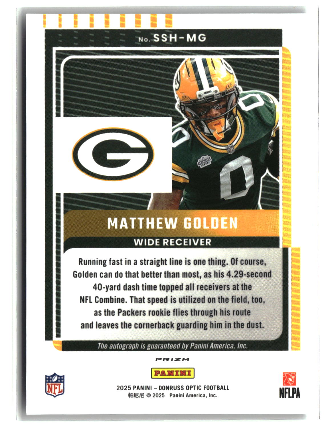Matthew Golden 2025 Donruss Optic Signature Series Holo #SSH-MG