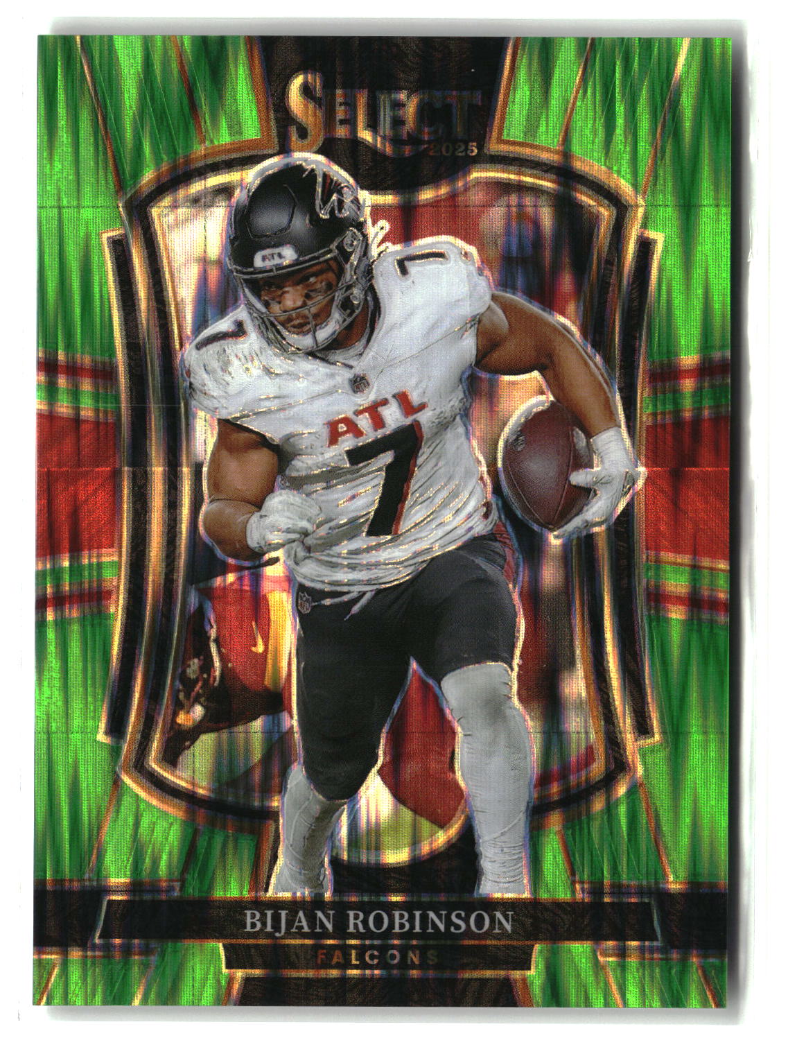Bijan Robinson 2025 Panini Select Neon Green Prizm Shock #148 #/699