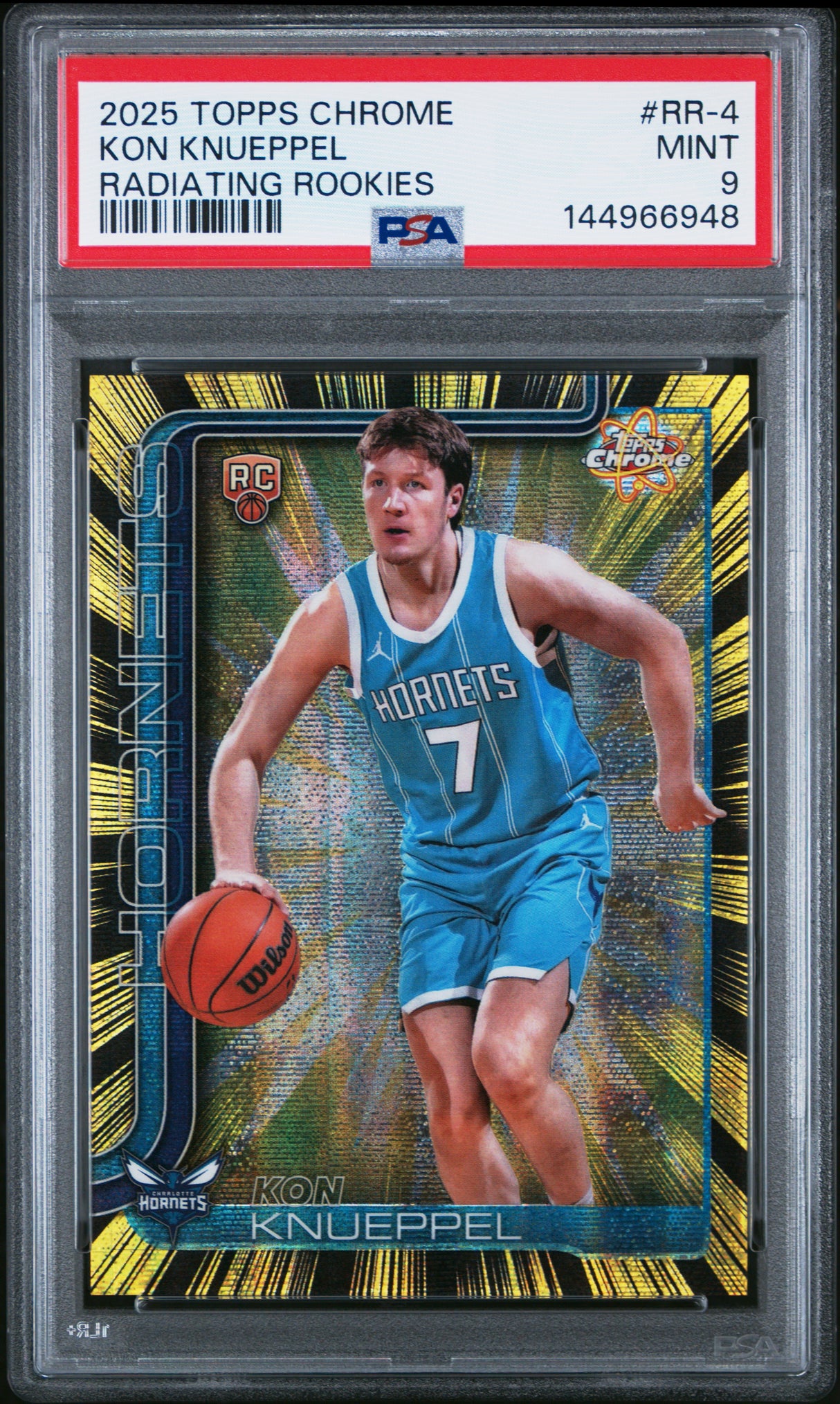 Kon Knueppel 2025-26 Topps Chrome Radiating Rookies #RR-4 PSA 9