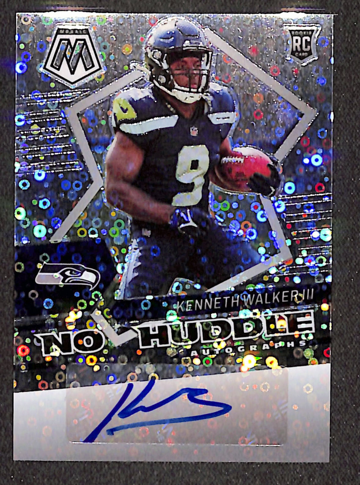 Kenneth Walker III 2022 Panini Mosaic Autographs No Huddle #ANH-KW