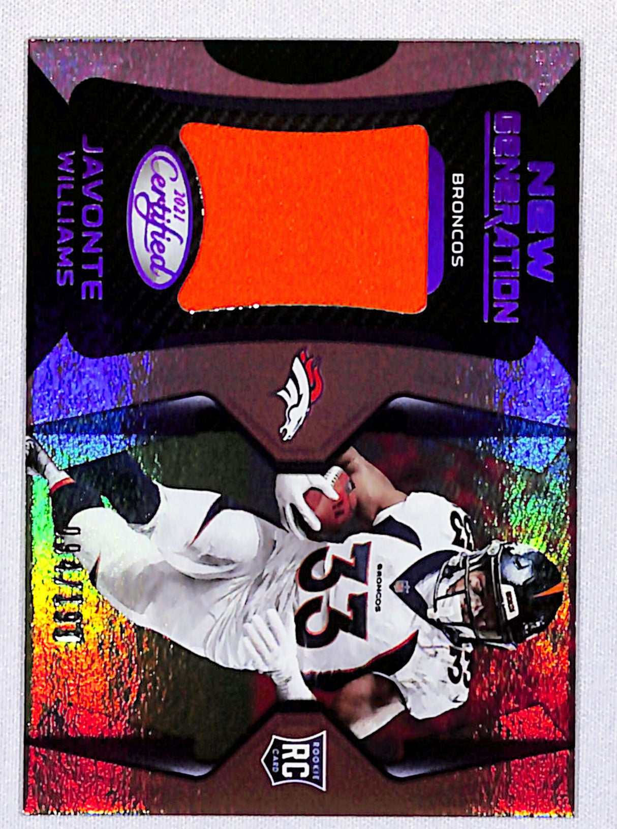 Javonte Williams 2021 Certified New Generation Jerseys Mirror Pink #NG-15 #/199