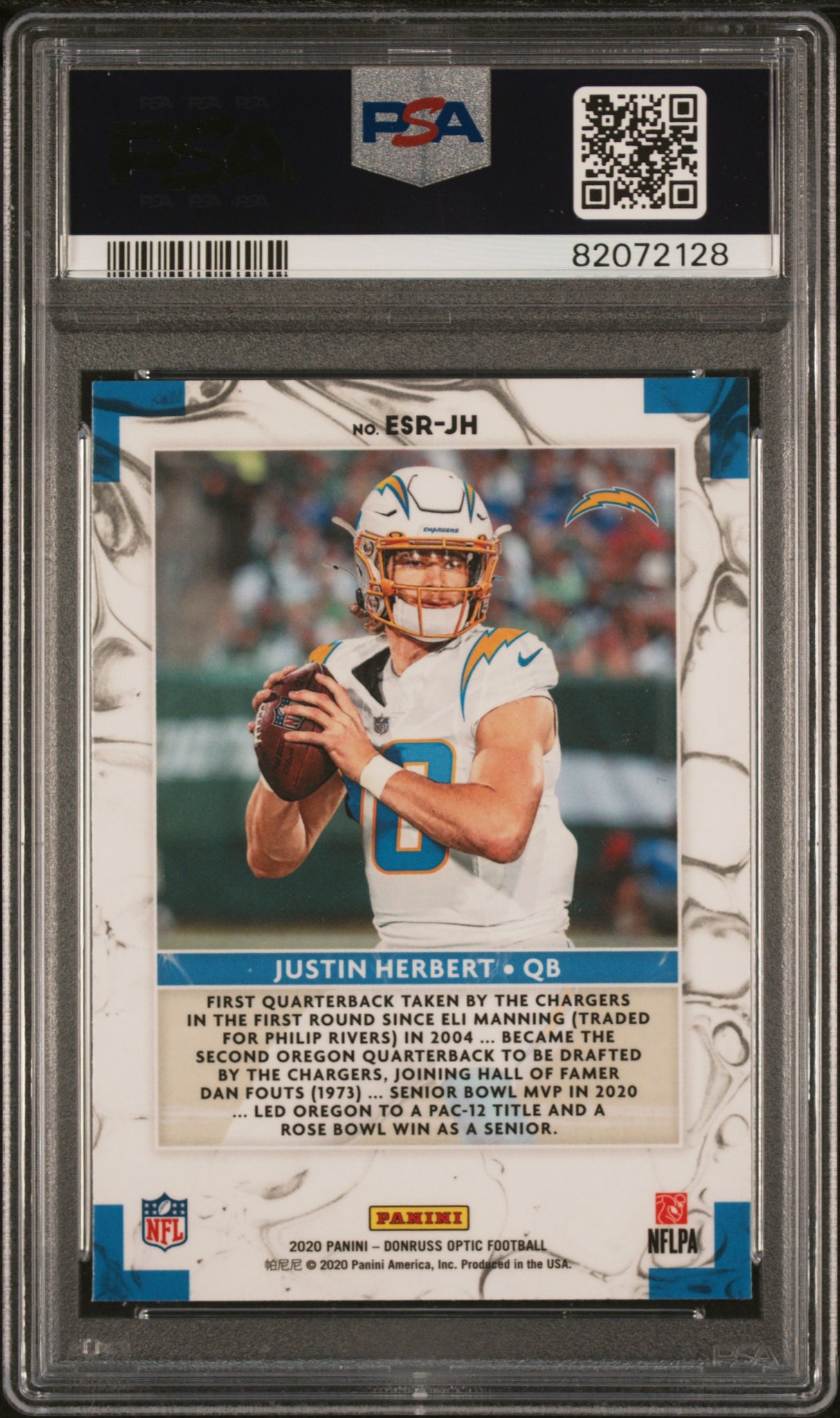 Justin Herbert 2020 Donruss Optic Rookie Elite Series #ESR-JH PSA 10