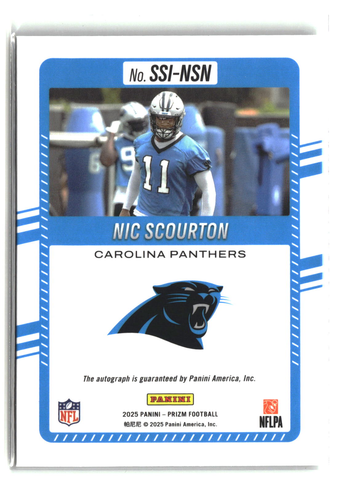 Nic Scourton 2025 Panini Prizm Significant Signatures #SSI-NSN
