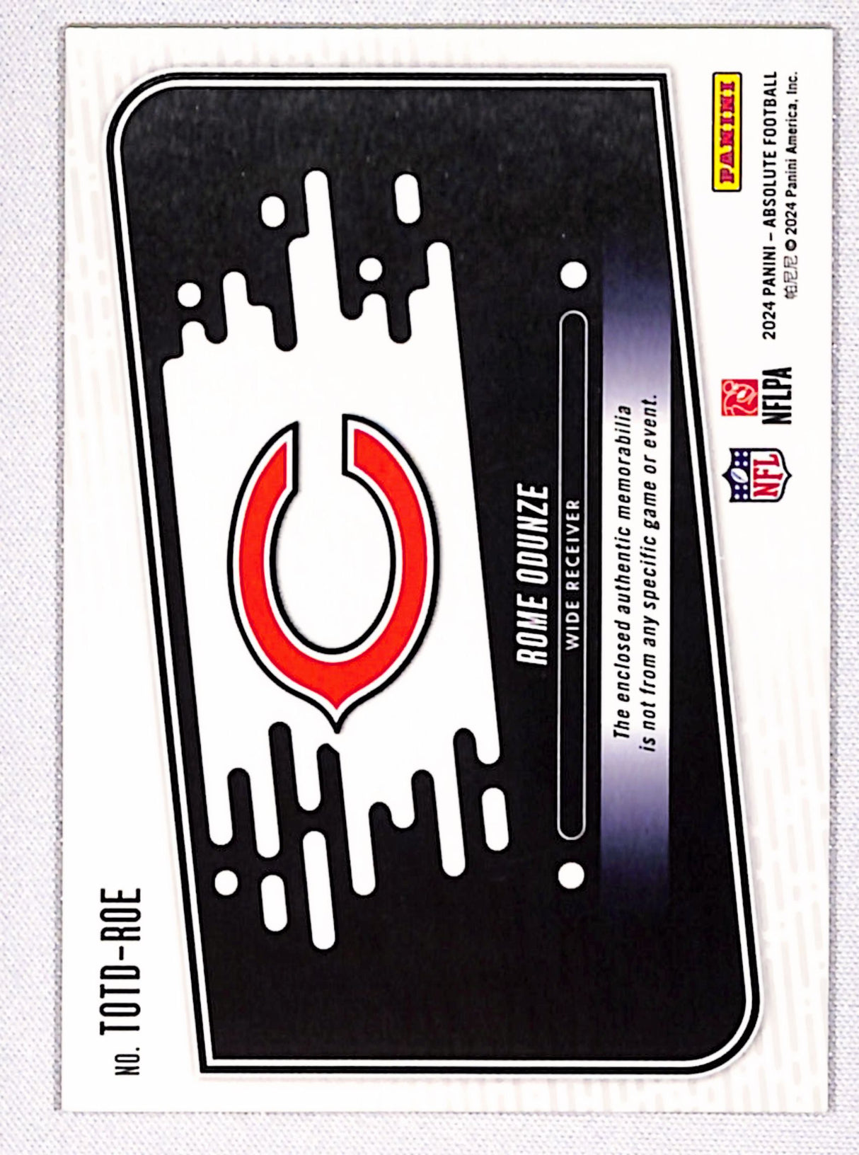 Rome Odunze 2024 Panini Absolute Tools of the Trade Double Prime #TOTD-ROE #/49