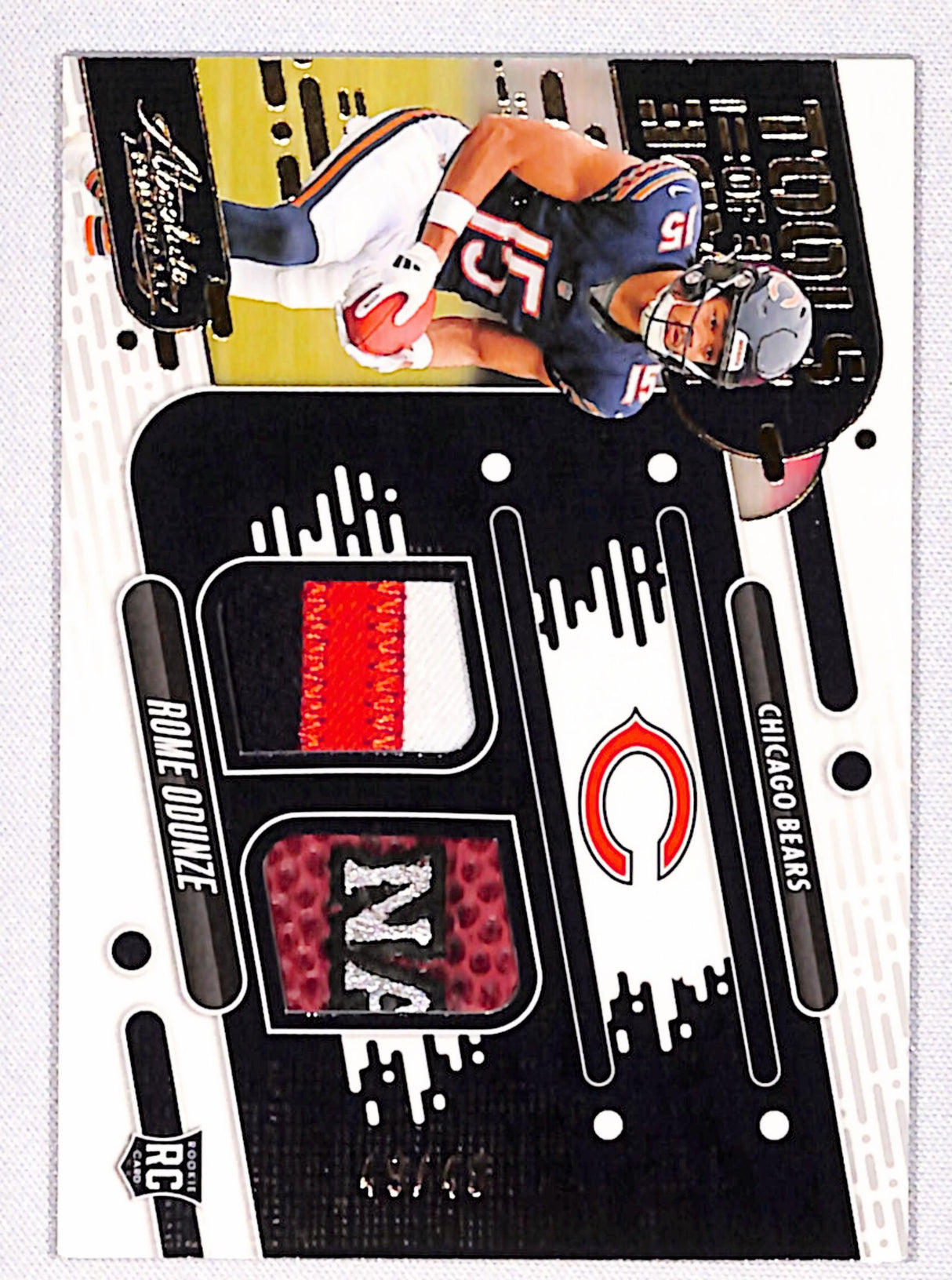 Rome Odunze 2024 Panini Absolute Tools of the Trade Double Prime #TOTD-ROE #/49
