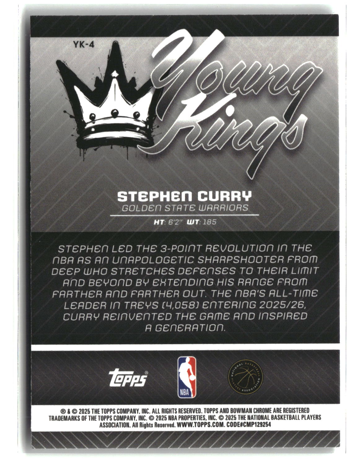 Stephen Curry 2025-26 Bowman Young Kings #YK-4