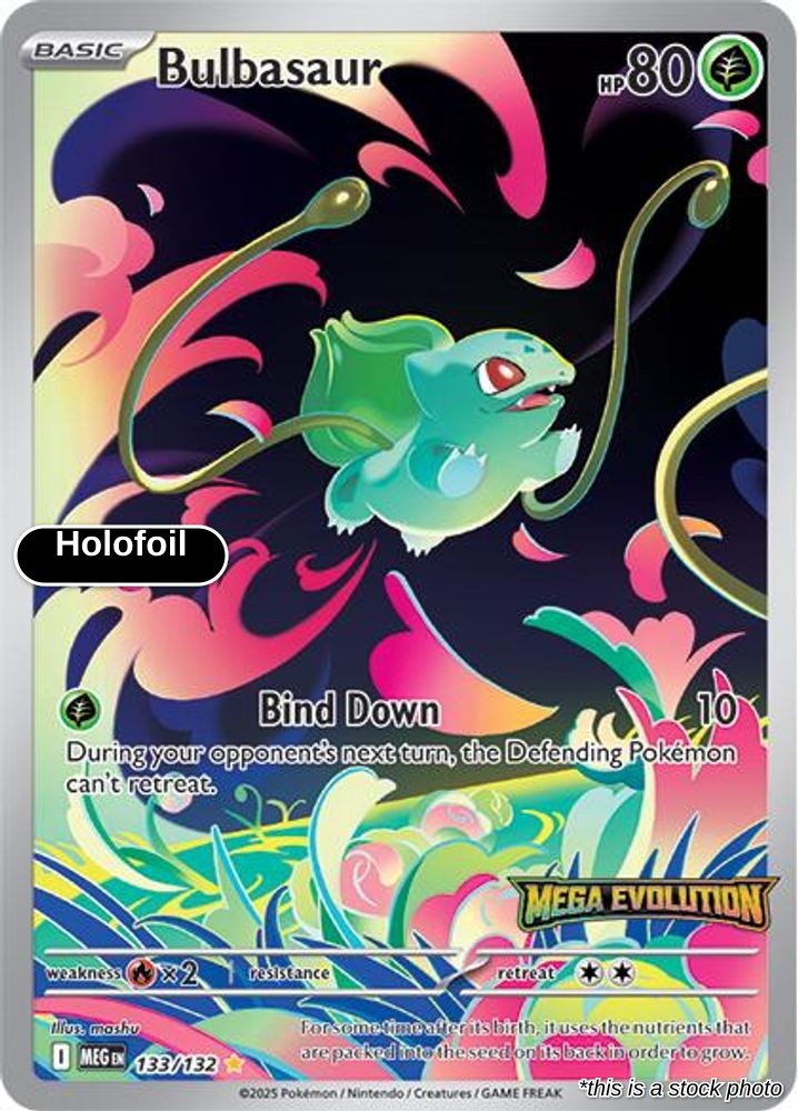 Bulbasaur - 133/132 (Mega Evolution Stamped)