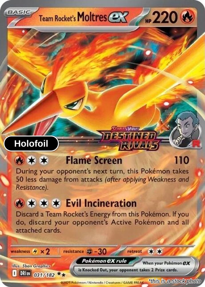 Team Rocket's Moltres ex - 31/182 (Destined Rivals Stamp)