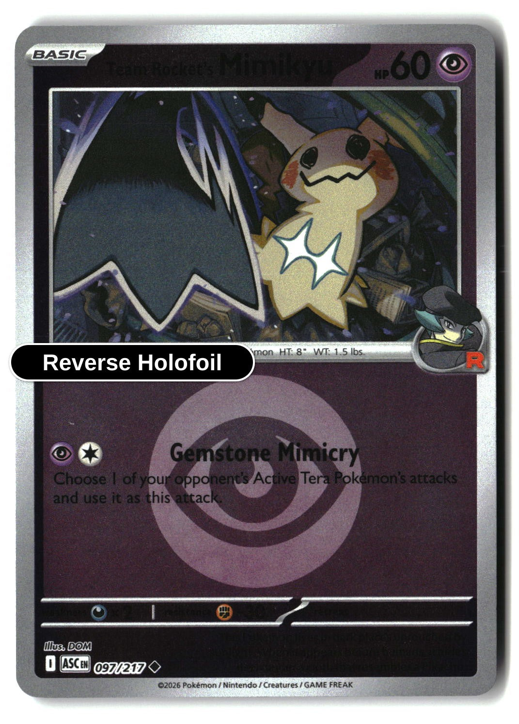 Team Rocket's Mimikyu - 097/217 (Energy Symbol Pattern)