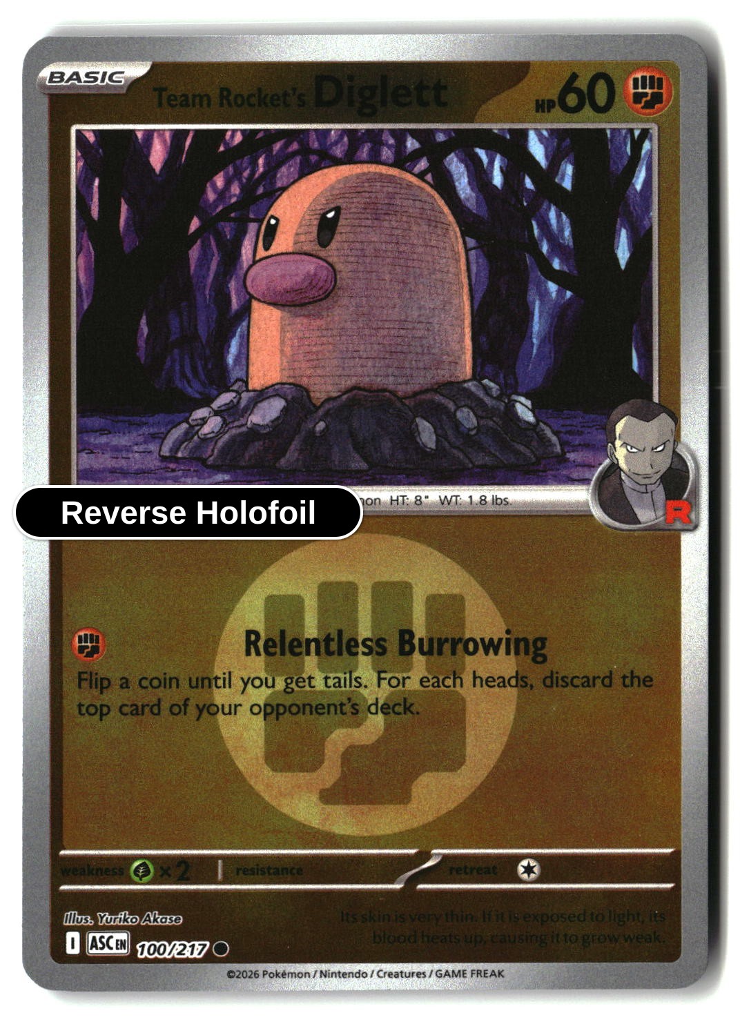 Team Rocket's Diglett (Energy Symbol Pattern)