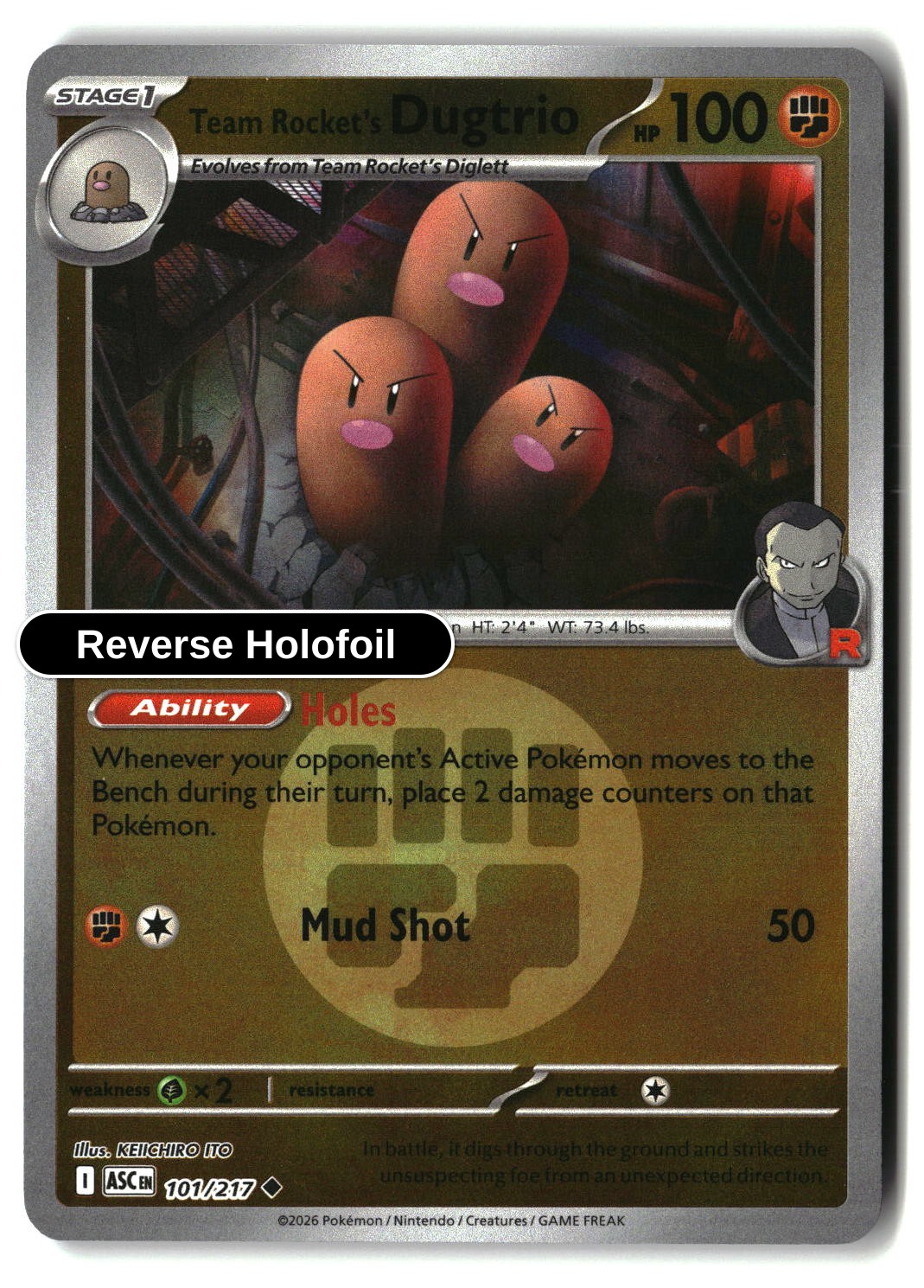 Team Rocket's Dugtrio - 101/217 (Energy Symbol Pattern)
