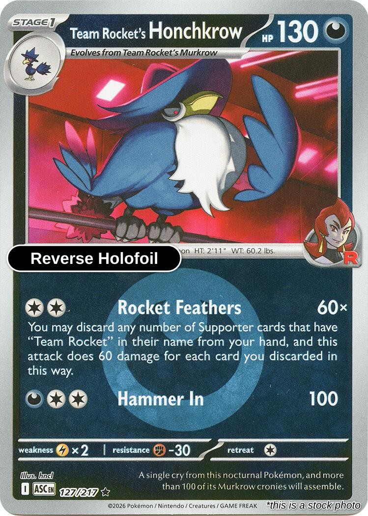 Team Rocket's Honchkrow (Energy Symbol Pattern)