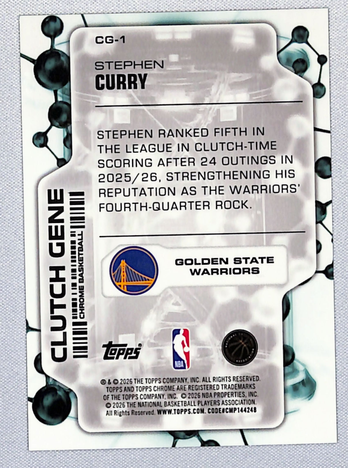 Stephen Curry 2025-26 Topps Chrome Update Clutch Gene Orange Refractor /25 #CG-1