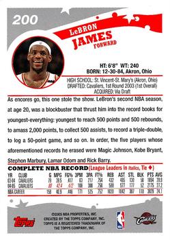 LeBron James 2005-06 Topps #200 PSA 8