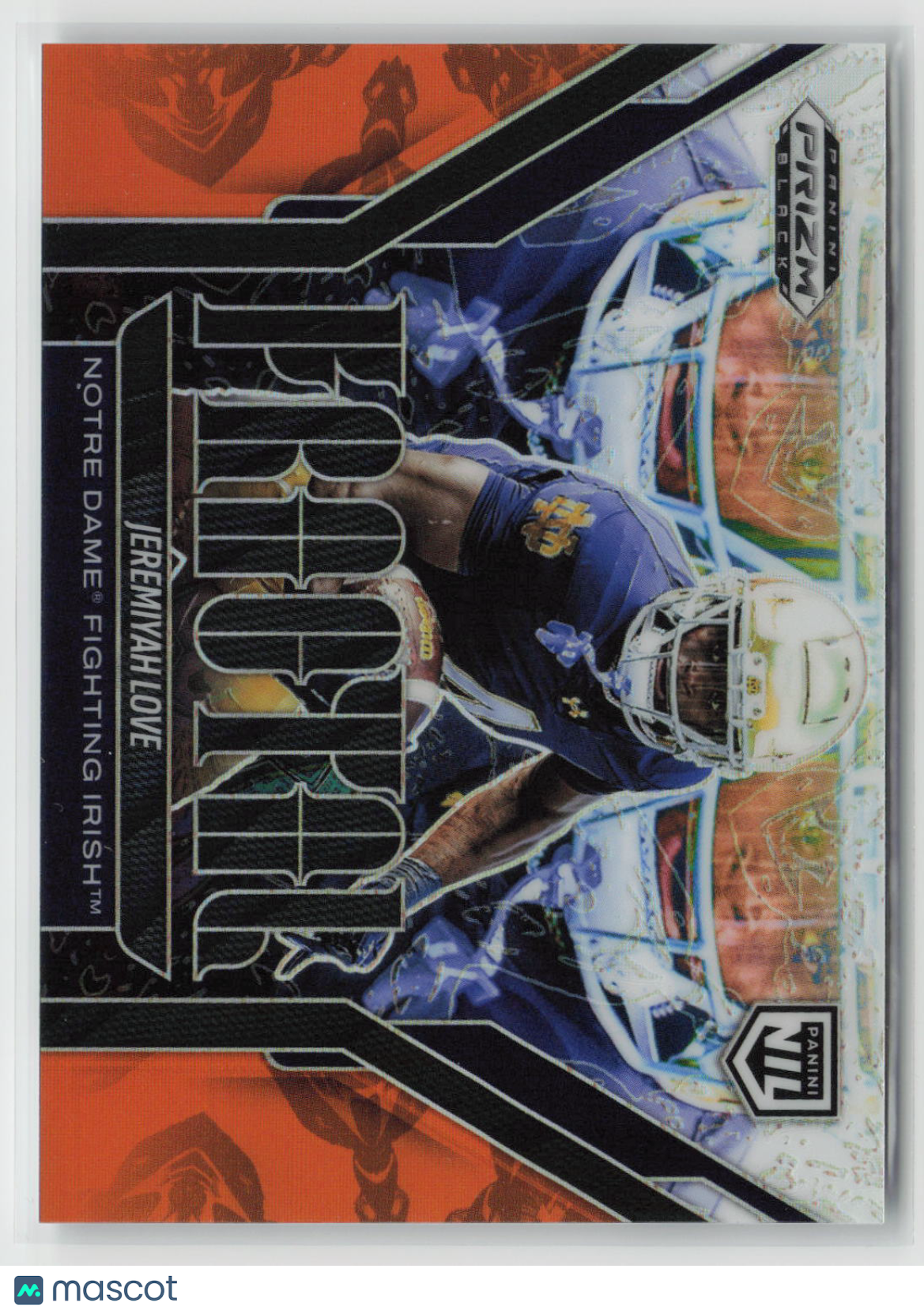 Jeremiyah Love 2025 Panini Prizm Black Fractal Orange #18 28/49