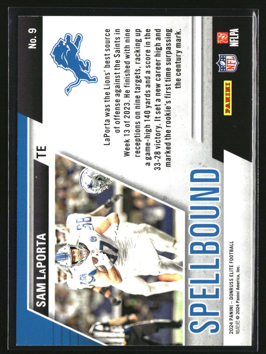 Sam LaPorta 2024 Donruss Elite Spellbound Green #5-11