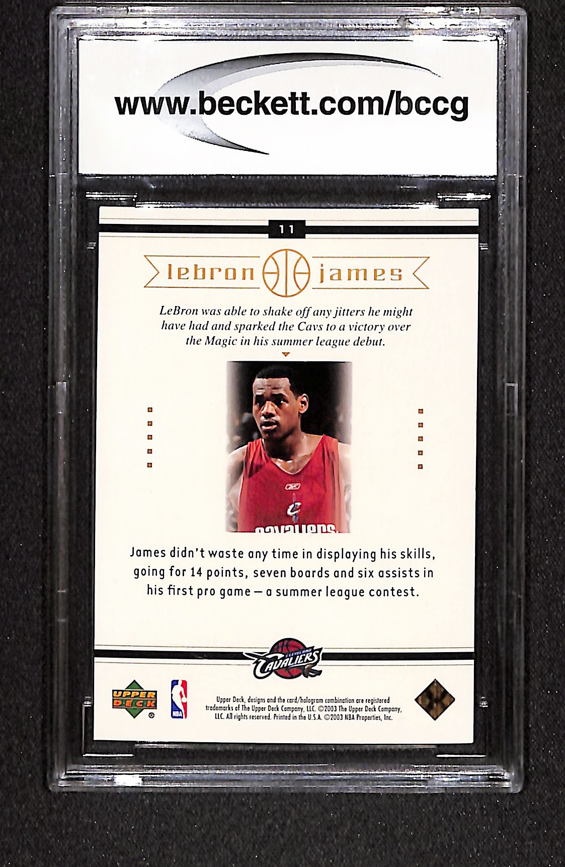 LeBron James 2003 Upper Deck LeBron James Box Set Preps to the Pros #11 BCCG 10