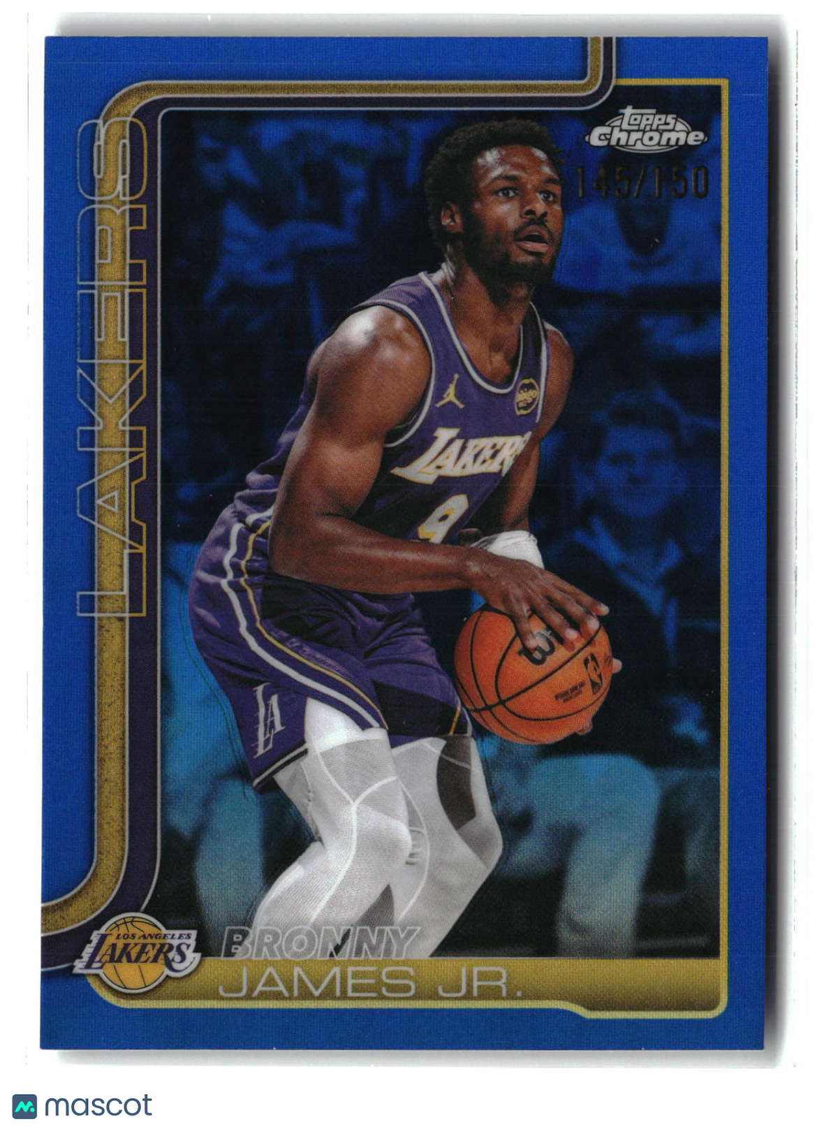 Bronny James Jr. 2025-26 Topps Chrome Update Blue Refractor #103 #/150