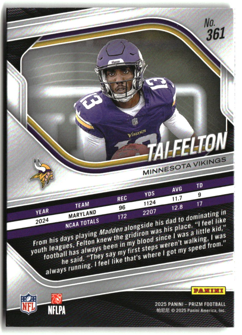 Tai Felton 2025 Panini Prizm #361