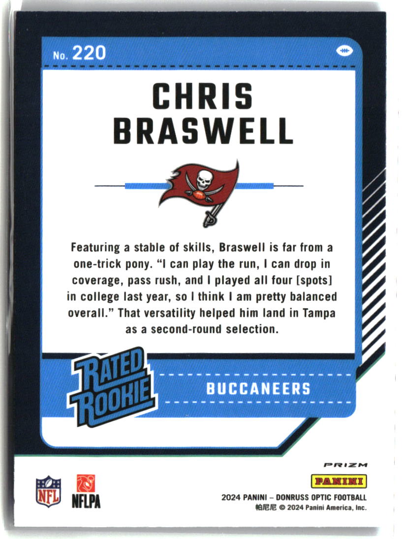 Chris Braswell 2024 Donruss Optic Blue Hyper #220