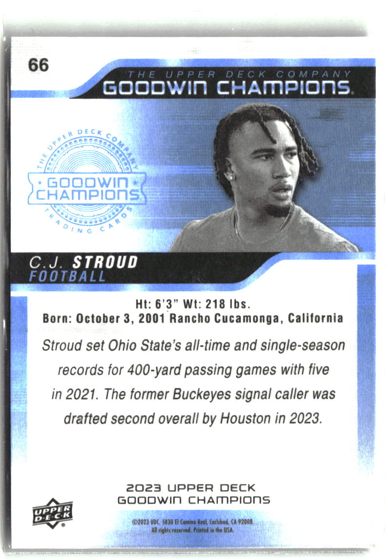 C.J. Stroud 2023 Upper Deck Goodwin Champions #66
