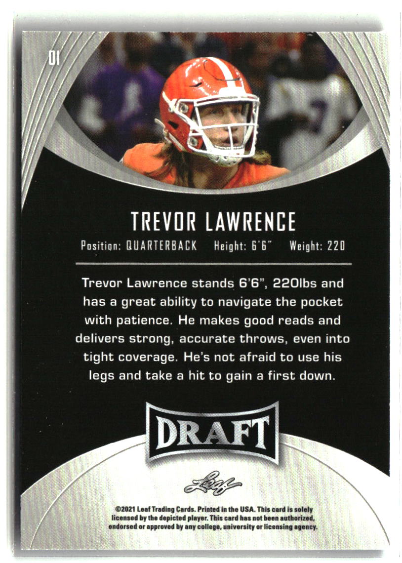 Trevor Lawrence 2021 Leaf Draft Blue #1