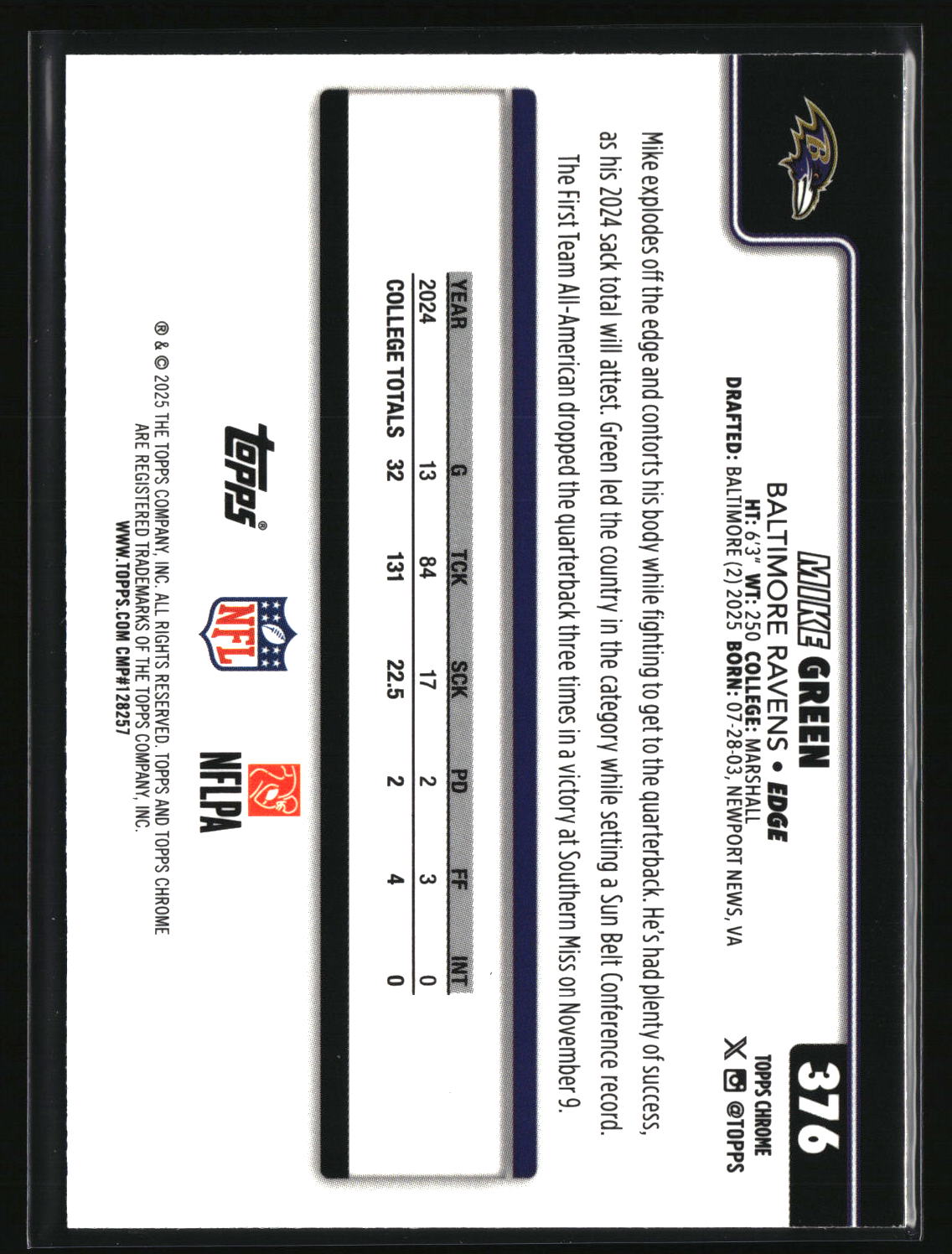 Mike Green 2025 Topps Chrome #376