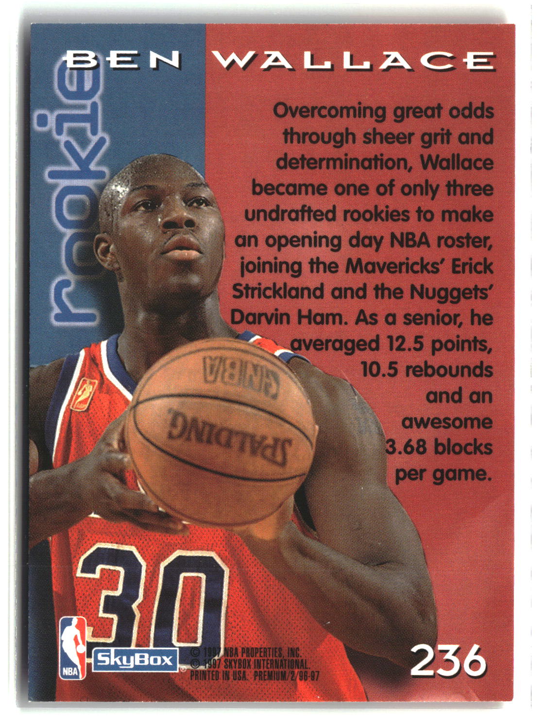 Ben Wallace 1996-97 SkyBox Premium #236