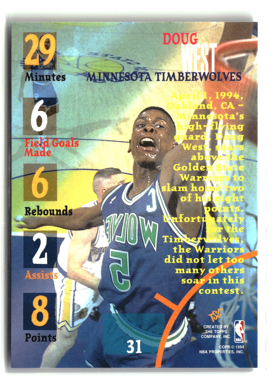 Doug West 1994-95 Stadium Club #31