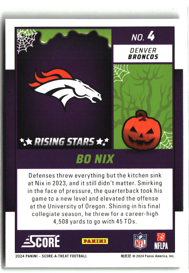 Bo Nix 2024 Score-A-Treat Rising Stars Green Bats #4