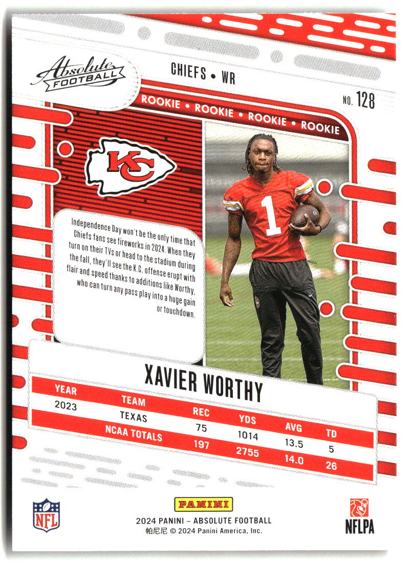 Xavier Worthy 2024 Panini Absolute Retail #128