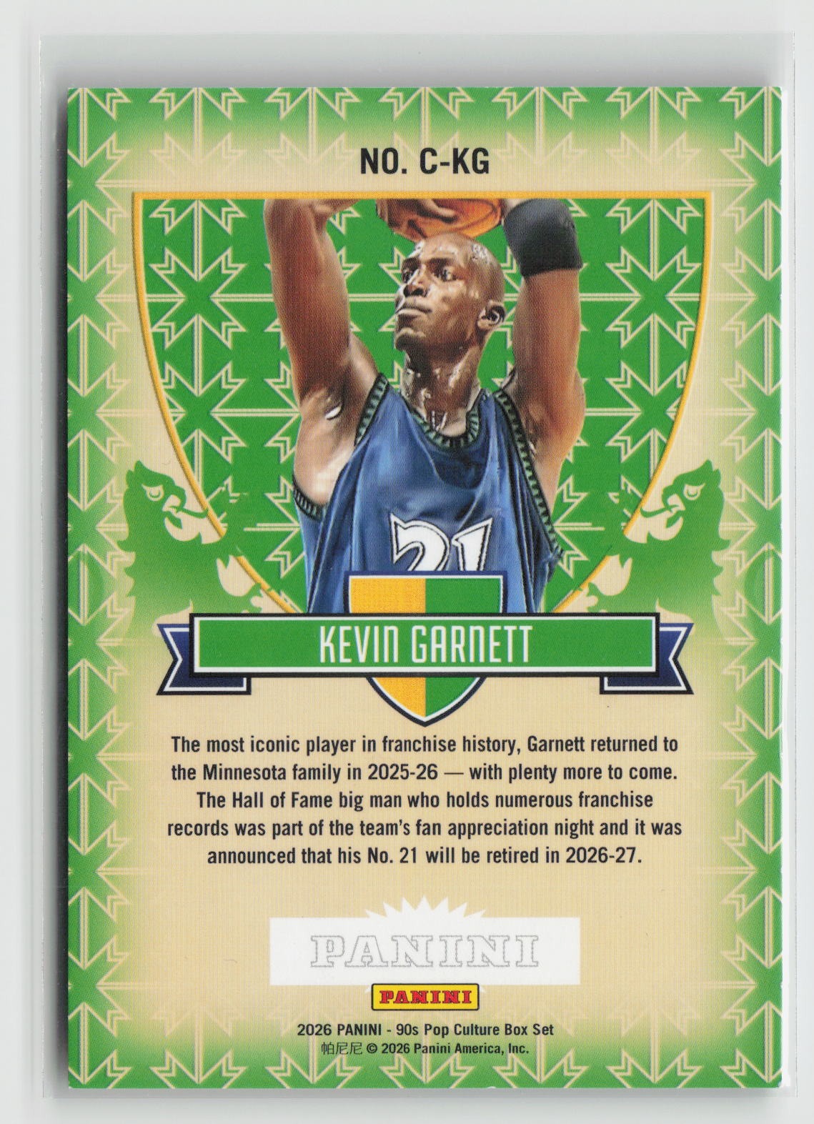 Kevin Garnett 2026 Panini Decades 90s Pop Culture Crusade Red #C-KG