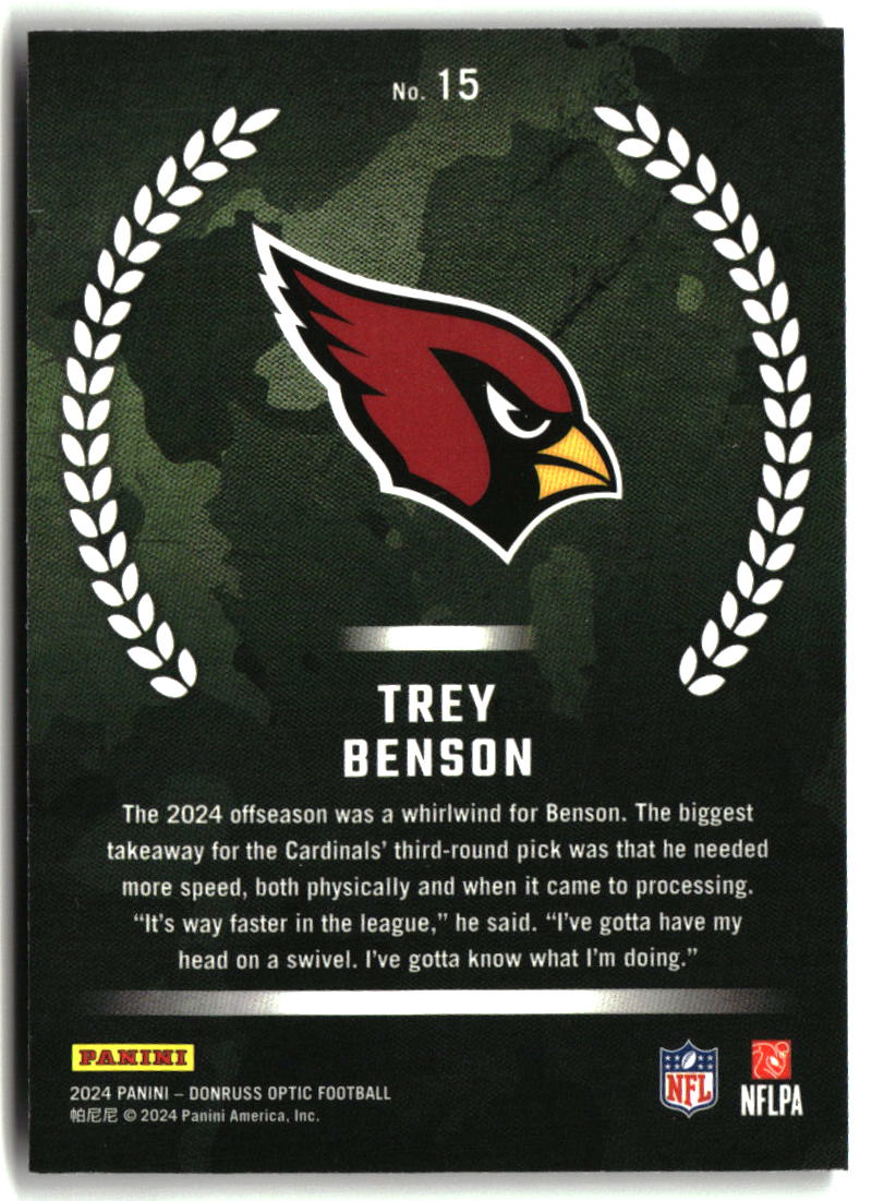 Trey Benson 2024 Donruss Optic Rookie Recruits #15
