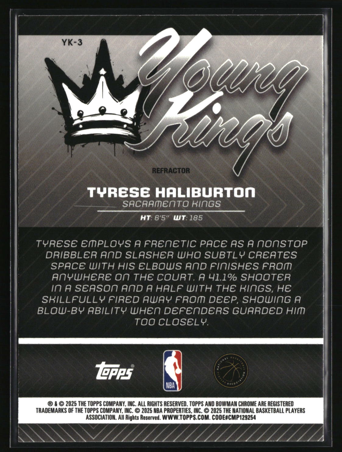 Tyrese Haliburton 2025-26 Bowman Young Kings Refractor #YK-3