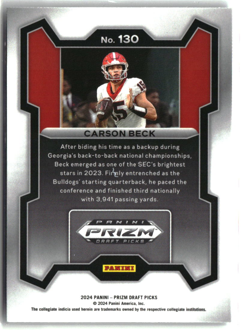 Carson Beck 2024 Panini Prizm Draft Picks #130