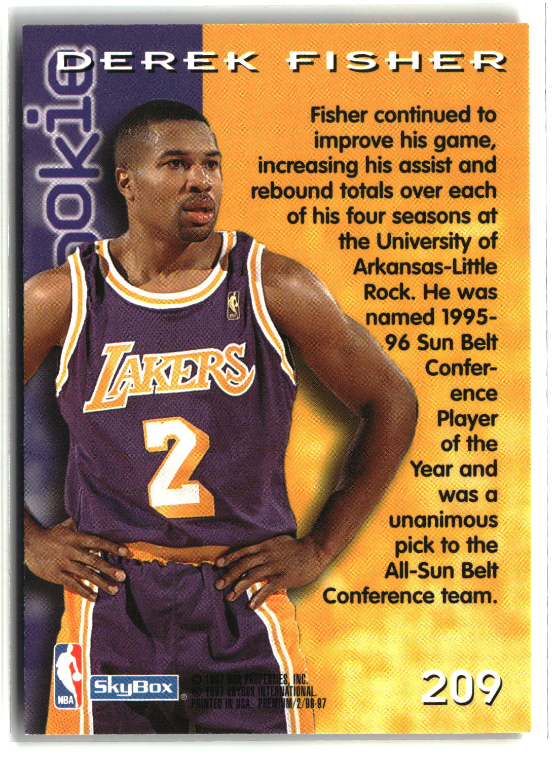 Derek Fisher 1996-97 SkyBox Premium #209