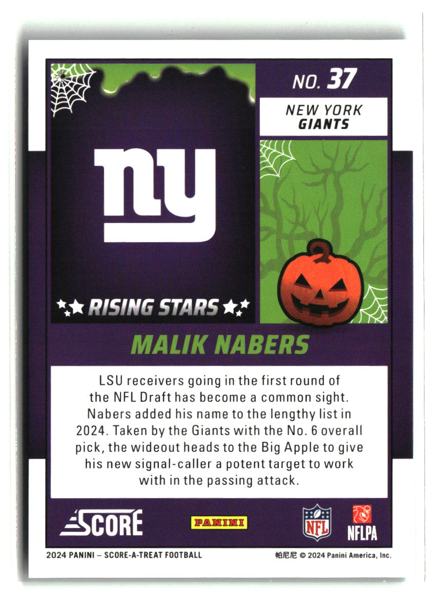 Malik Nabers 2024 Score-A-Treat Rising Stars Green Bats #37