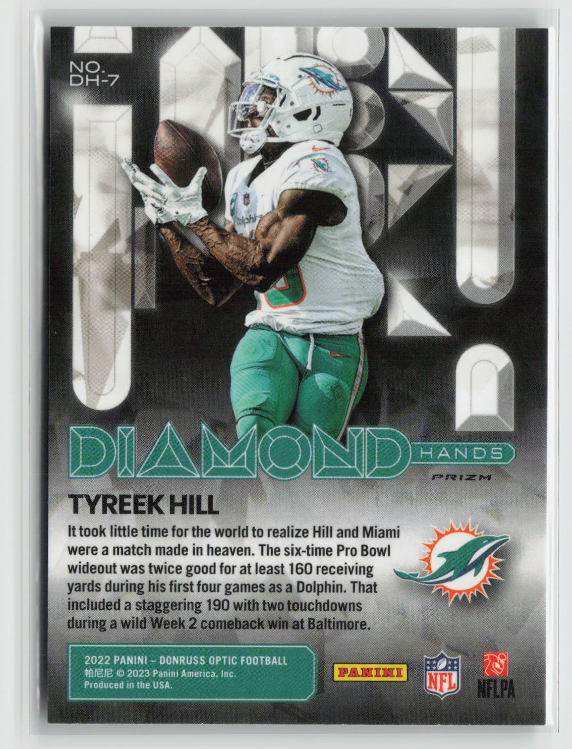 Tyreek Hill 2022 Donruss Optic Diamond Hands #DH-7