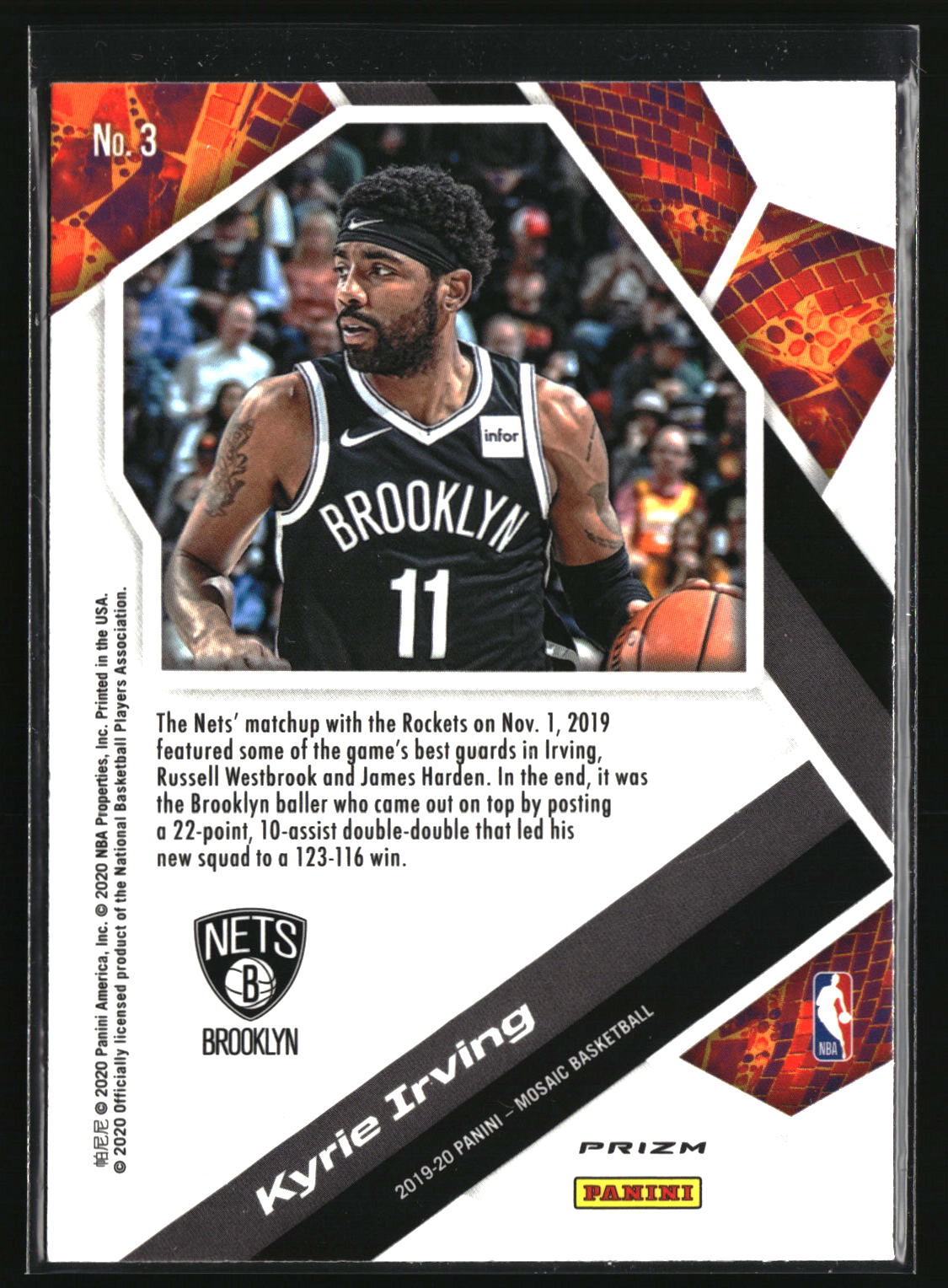 Kyrie Irving 2019-20 Panini Mosaic Will to Win Mosaic Green #3